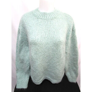 EUC! Zara Mint Green Thick Crew Neck Oversize Sweater Women Sz M